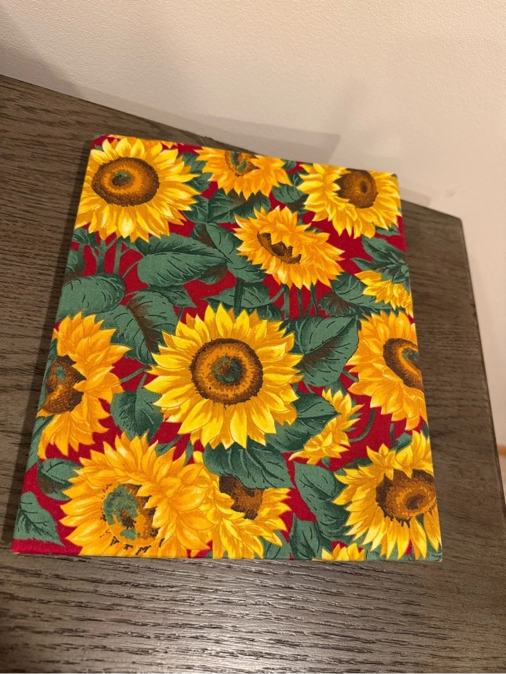 Vintage 90s Sunflower Fabric Photo Album - 3 Ring 4x6 Sleeves Cottagecore Floral